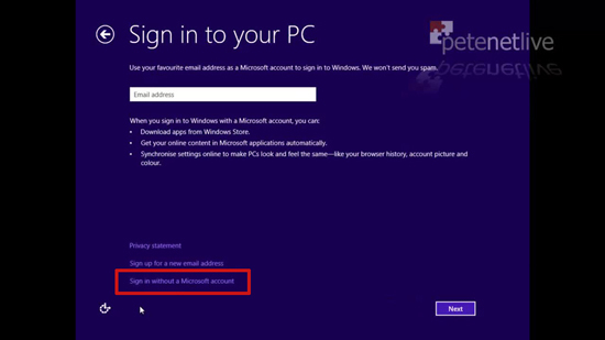 Sign onto Windows 8