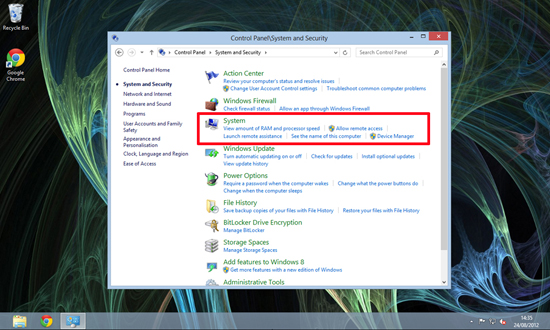 Windows 8 System Settings