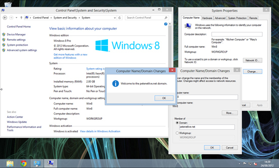 Win 8 joining a domain