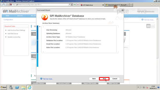 GFI Database settings
