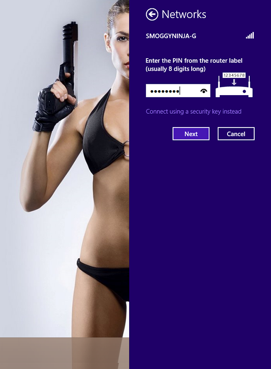 Windows 8 Enter Router PIN