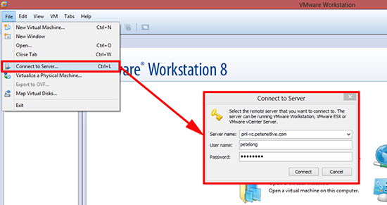 Connect Workstation to ESX