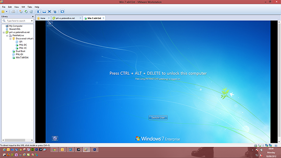 Windows 8 VMware Console