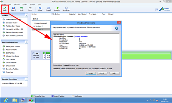 Commit Partition Resize