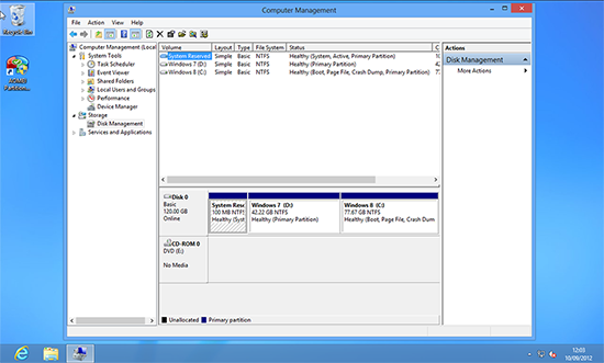 Windows 8 Partitions Moved.