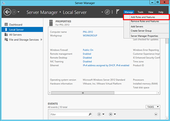 Server 2012 Add Role