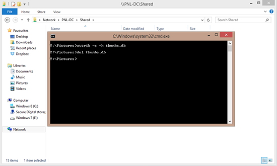 Delete Thumbs.db from Command Line