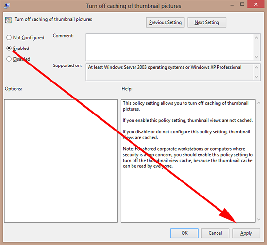 GPO Disable Thumbnail Caching