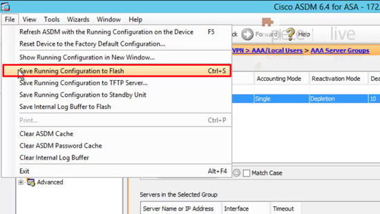 Cisco ASA Save Changes