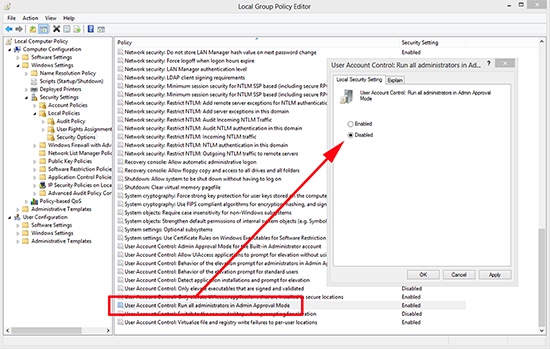 Group Policy for User Account Control