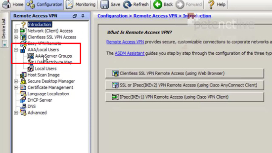 ASDM Configuration AAA