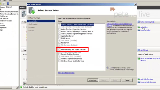 Network Policy and Access Server Role