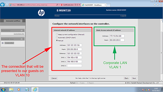 E-MSM720 IP addresses