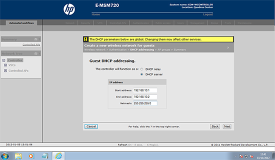 MSM720 DHCP for Wireless