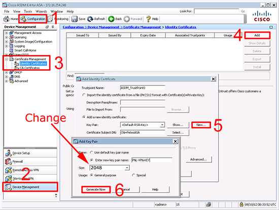 Cisco ASA Create Certificate