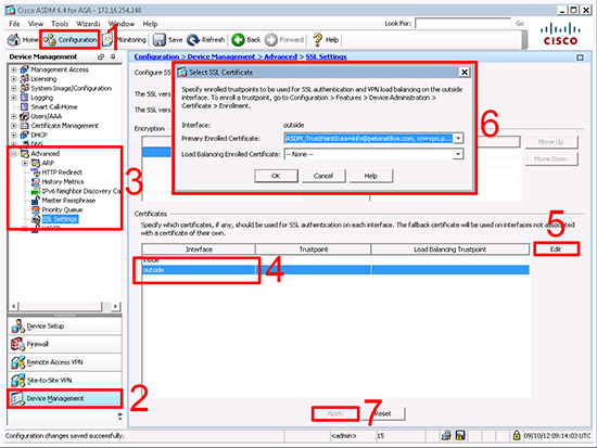 Enable ASA 5500 Certificate