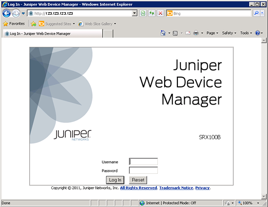 Juniper Web Device Manager