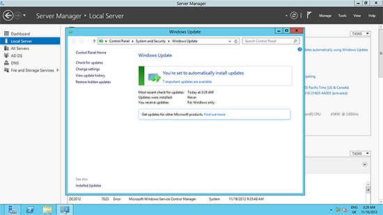 Server 2012 Windows Updates