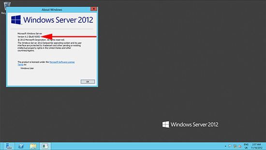 Windows 2012 Version