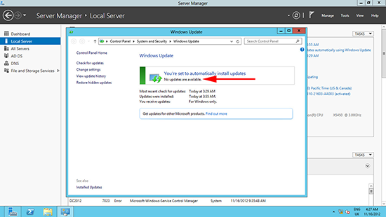 Windows Server 2012 Windows Updates