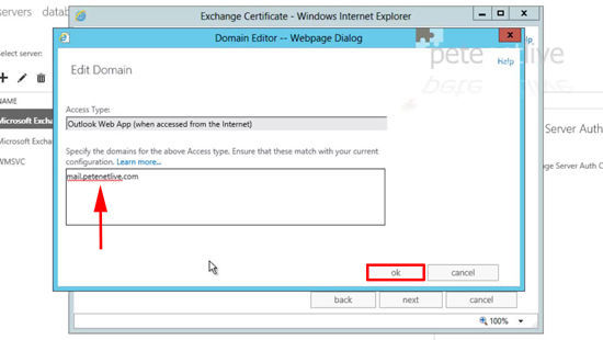 OWA Address for Certificate
