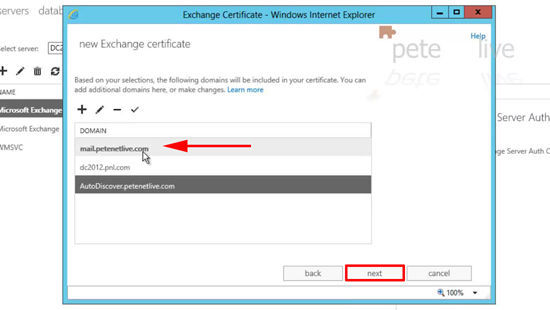 Names for Exchange 2013 Certificate