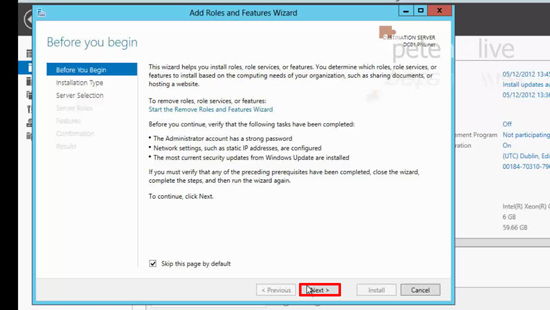 Add Roles to Server 2012