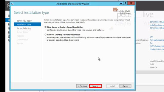 Add Roles and Features 2012