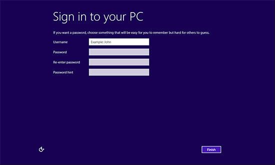 Sign in to Your PC Local Account