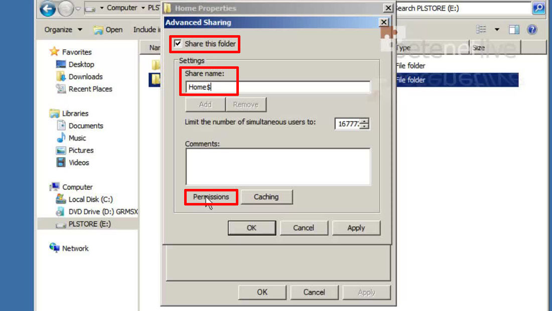 Windows - Setup Home Folders and Profile Folders