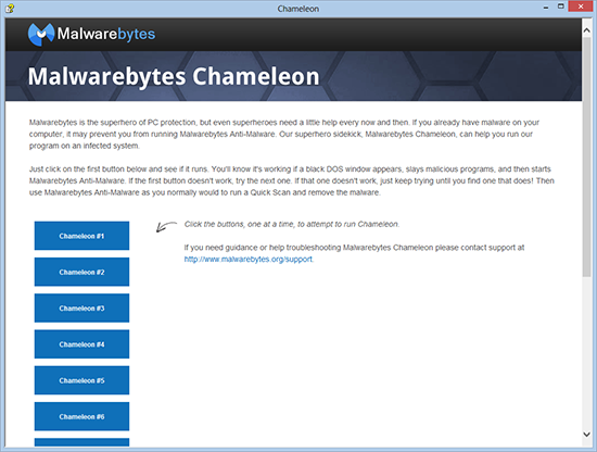malwarebytes chameleon install options