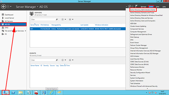  2012 Active Directory Administrative Center