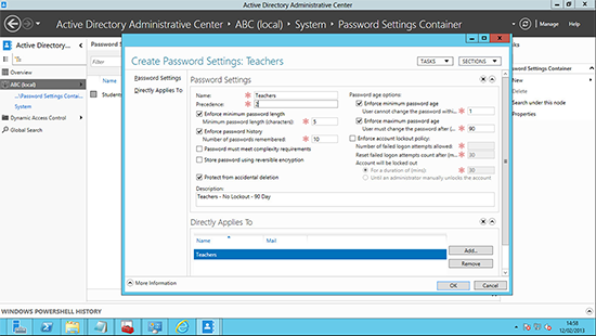 Group Password Policy