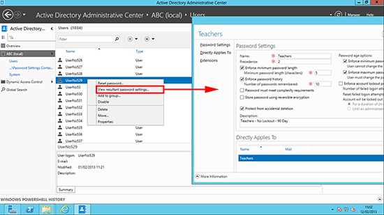 2012 apply password policy to a group