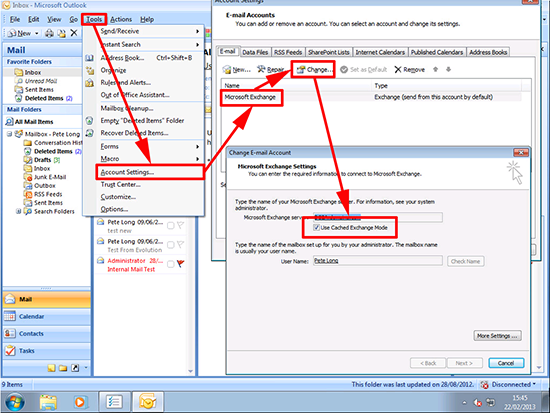 Outlook 2007 Turn Off Cached Mode