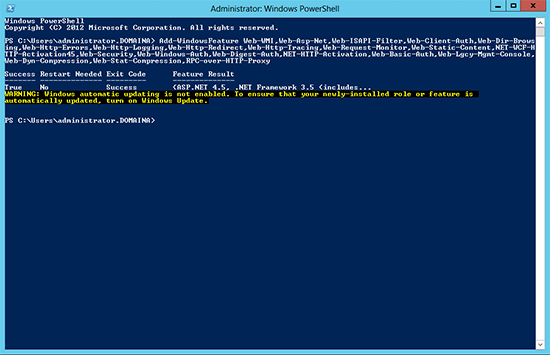 PowerShell Add Roles for Exchange 2010