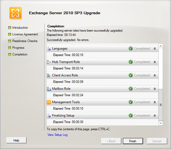 Install SP3 for Exchange 2010