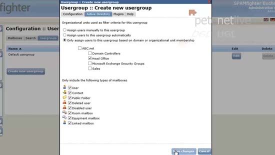 Create spamfighter usergrouop