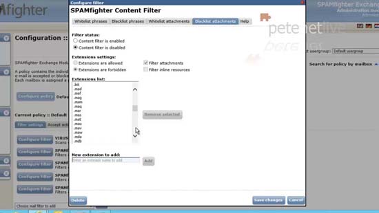 Exchange 2013 block attachments