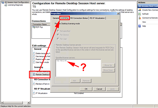 RDP License Server 'Greyed Out'