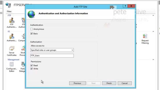 Allow group FTP Access Server 2012