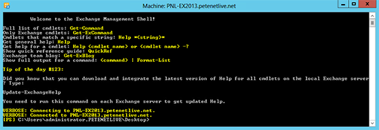 Exchange command Shell