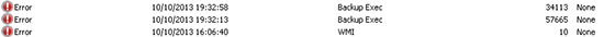 Backup Event ID Errors