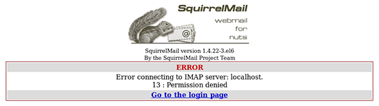 SquirrelMail 13 Permission Denied