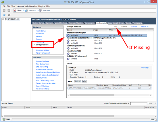 Add iSCSI Adapter to ESX