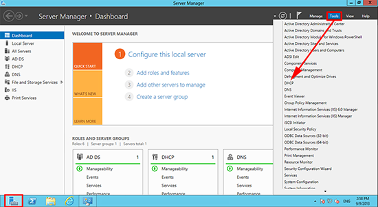 dhcp management console