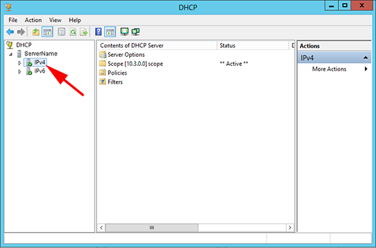 ipv4 dhcp scope