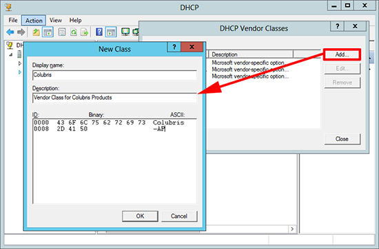 DHCP New Vendor Class