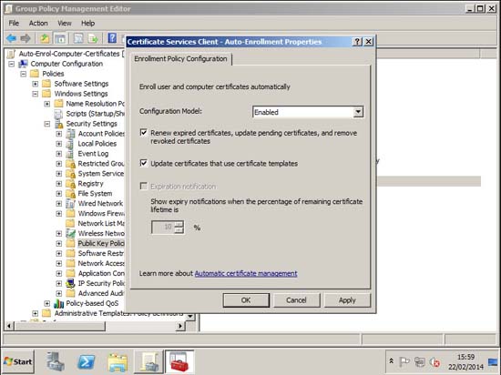 Autoenrollment group policy