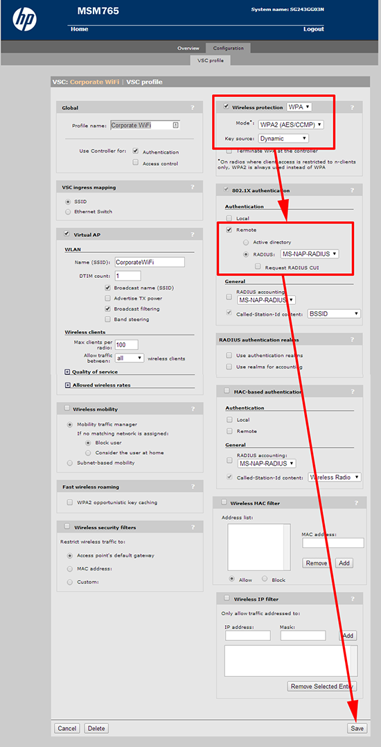 vsc with radius